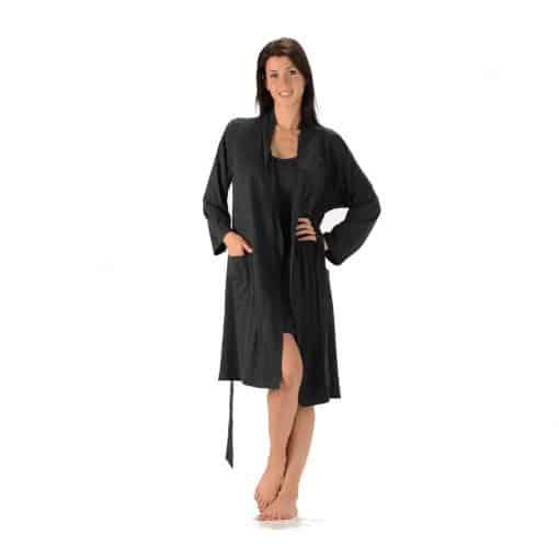 bamboo organic cotton robe Canada - black