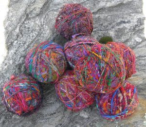 recycled silk yarn ball