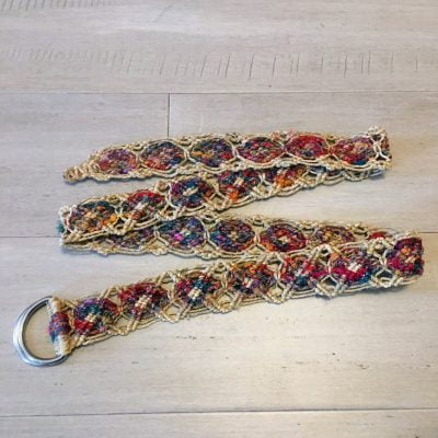 hemp recycled silk belt fair trade