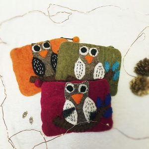 fair trade owl change purse
