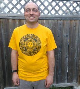 Fair Trade Mens T-Shirt Mandala Yellow