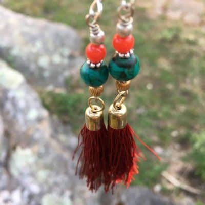 Fair Trade beaded tassel earrings