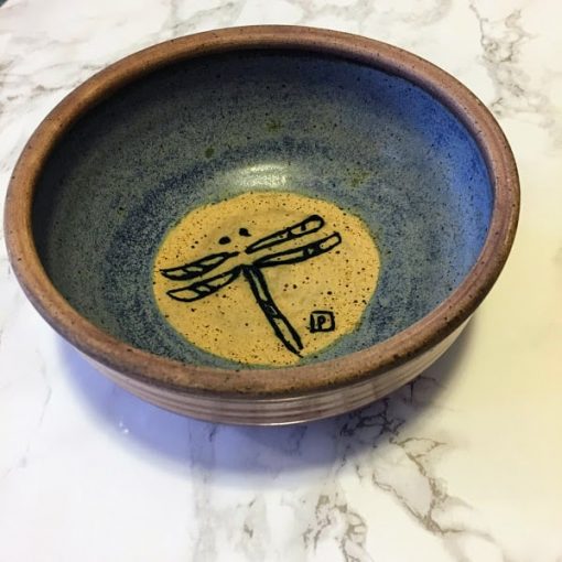 dragonfly pottery bowl made in parry sound