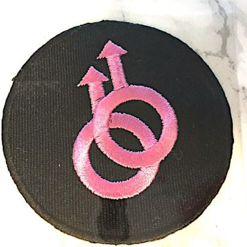 Embroidered Iron On Patch - Male/Male Circle