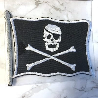 Embroidered Iron On Patch - Pirate Flag