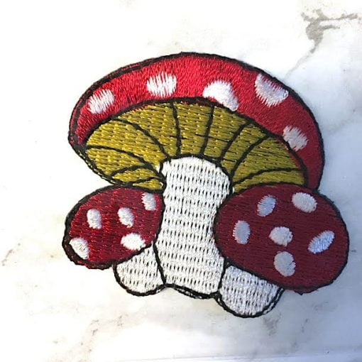 Embroidered Mushroom Iron On Patch Fair Trade Thailand