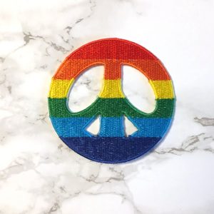 Embroidered Rainbow Peace Patch Fair Trade 3-4inches