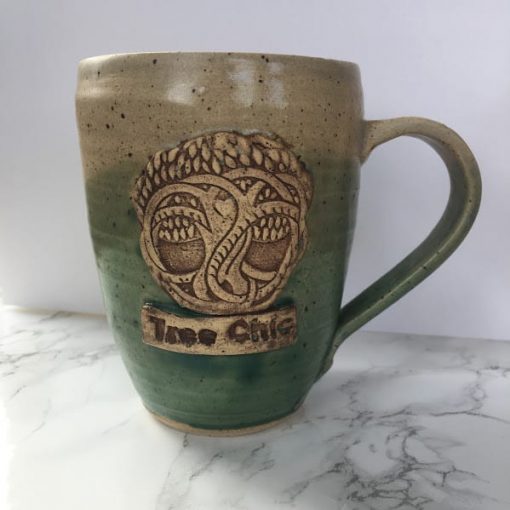 Brown Green Tree Coffee Cup