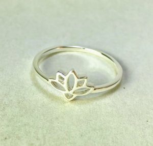 fair trade sterling silver ring - lotus