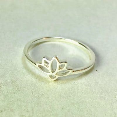 fair trade sterling silver ring - lotus