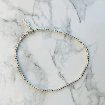 sterling silver leaf bracelet