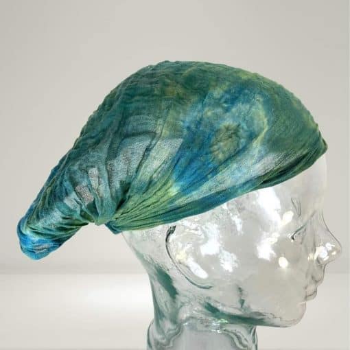 Blue tie-dye headband fair trade gifts that give back